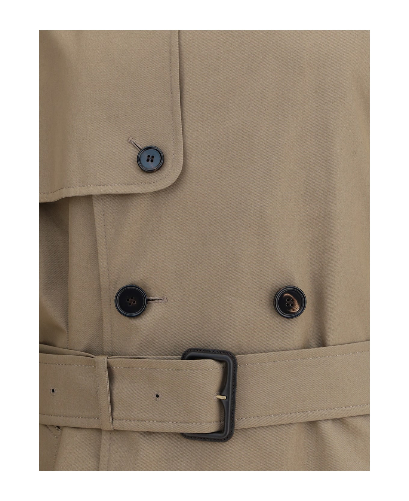 Long Cotton Gabardine Trench Coat - 3