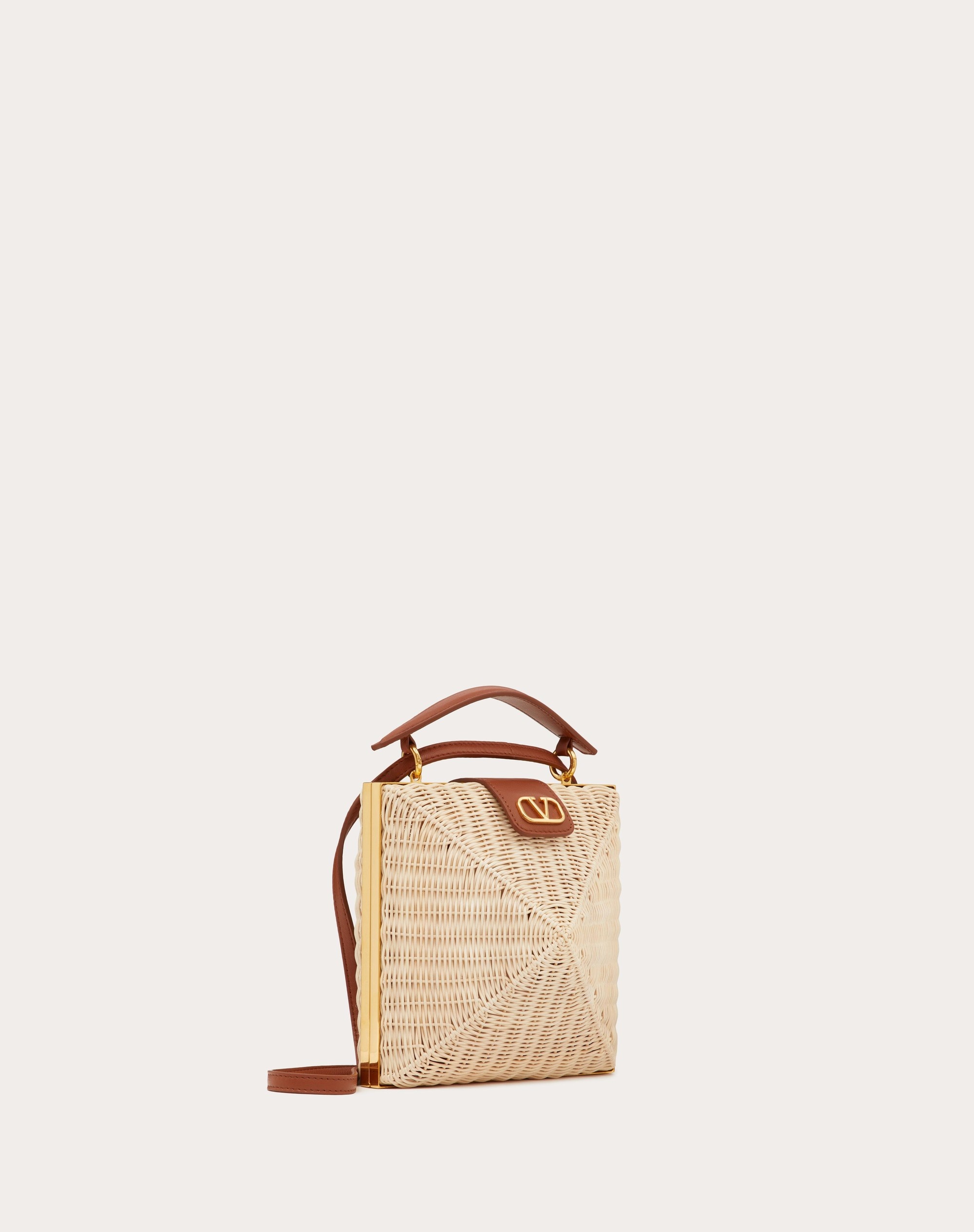 STUDDED WICKER CLUTCH BAG - 3