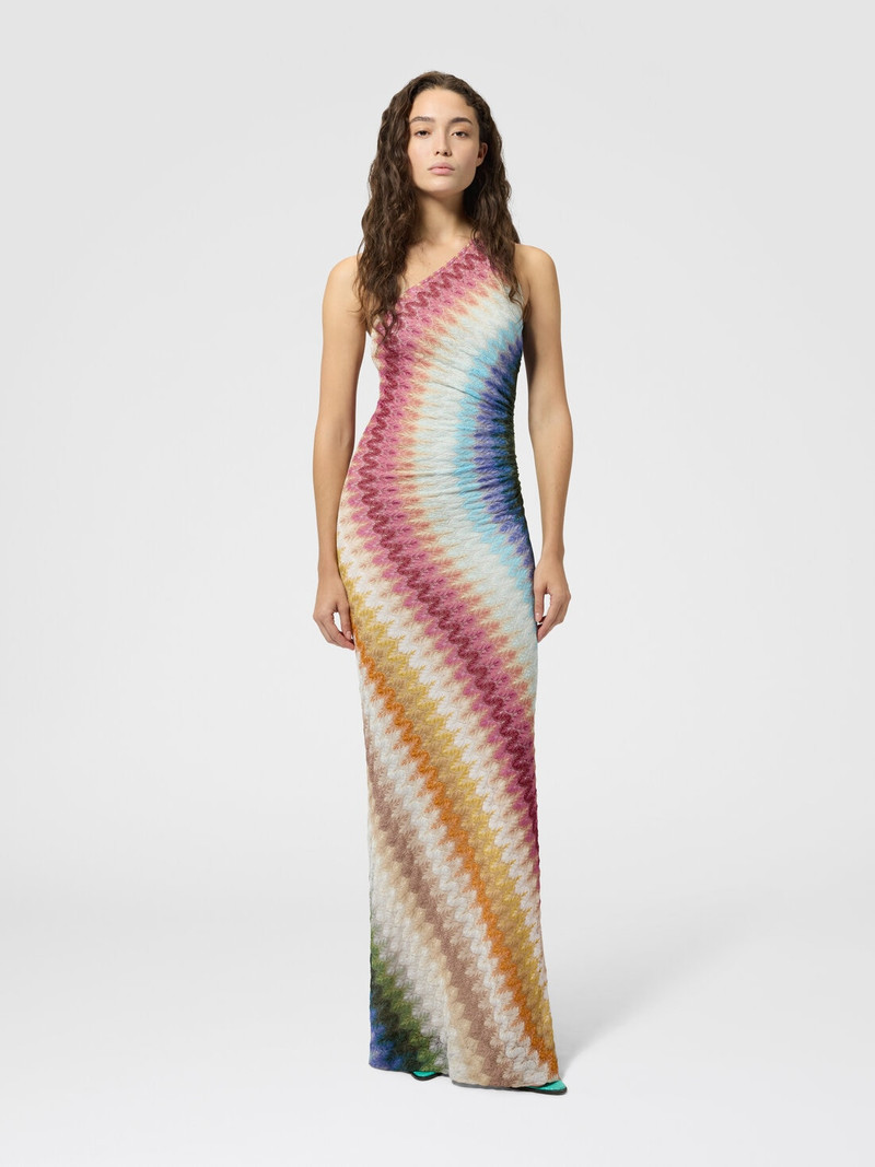 Missoni One-shoulder long viscose lace dress outlook