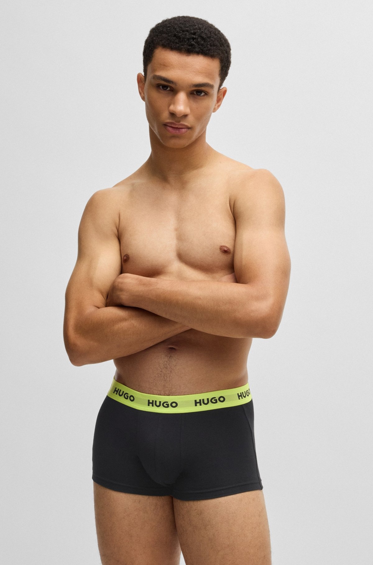 THREE-PACK OF STRETCH-COTTON TRUNKS WITH LOGO WAISTBANDS - 6