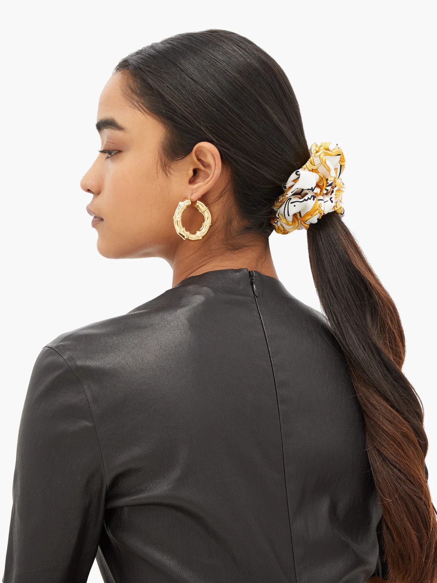 Baroque-print silk scrunchie - 2