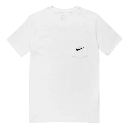 Nike Pocket Air Logo Solid Color Short Sleeve White CK2235-100 - 1