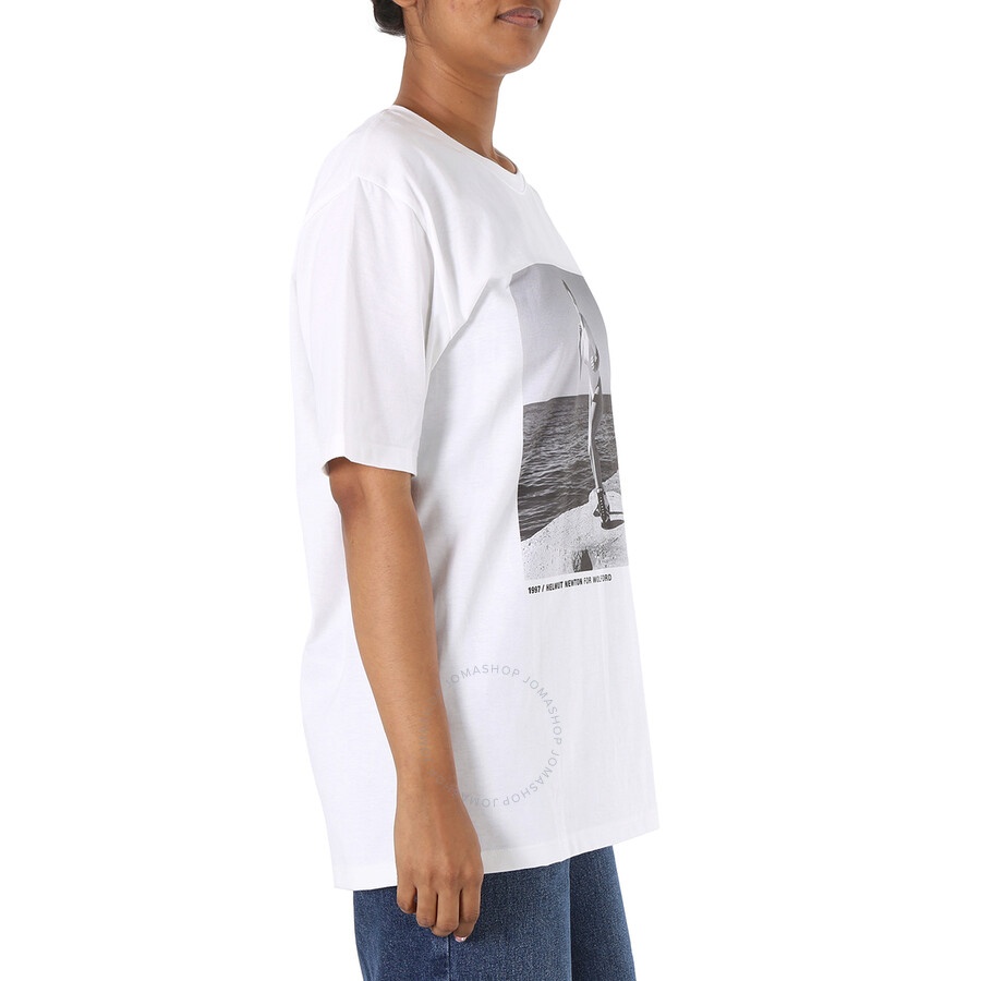 Wolford Ladies Short-sleeve Newton Cotton T-Shirt - 4