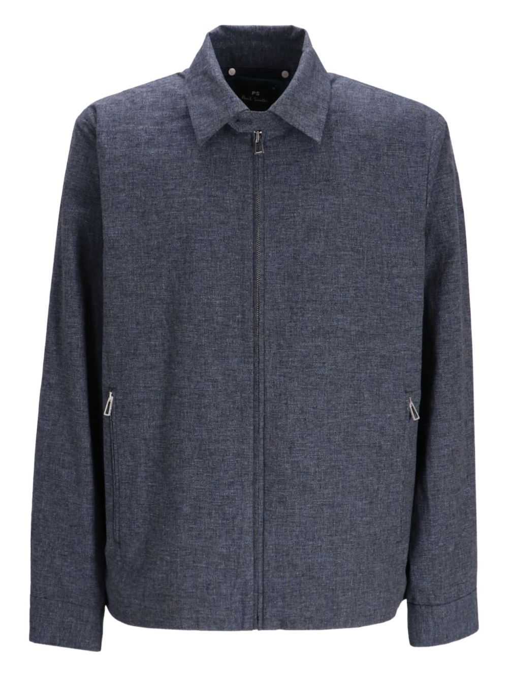 zip-fastening cotton shirt jacket - 1