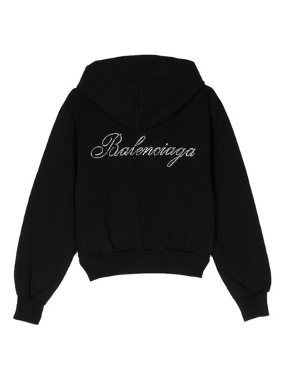 BALENCIAGA logo-appliquÃ© cropped jacket outlook