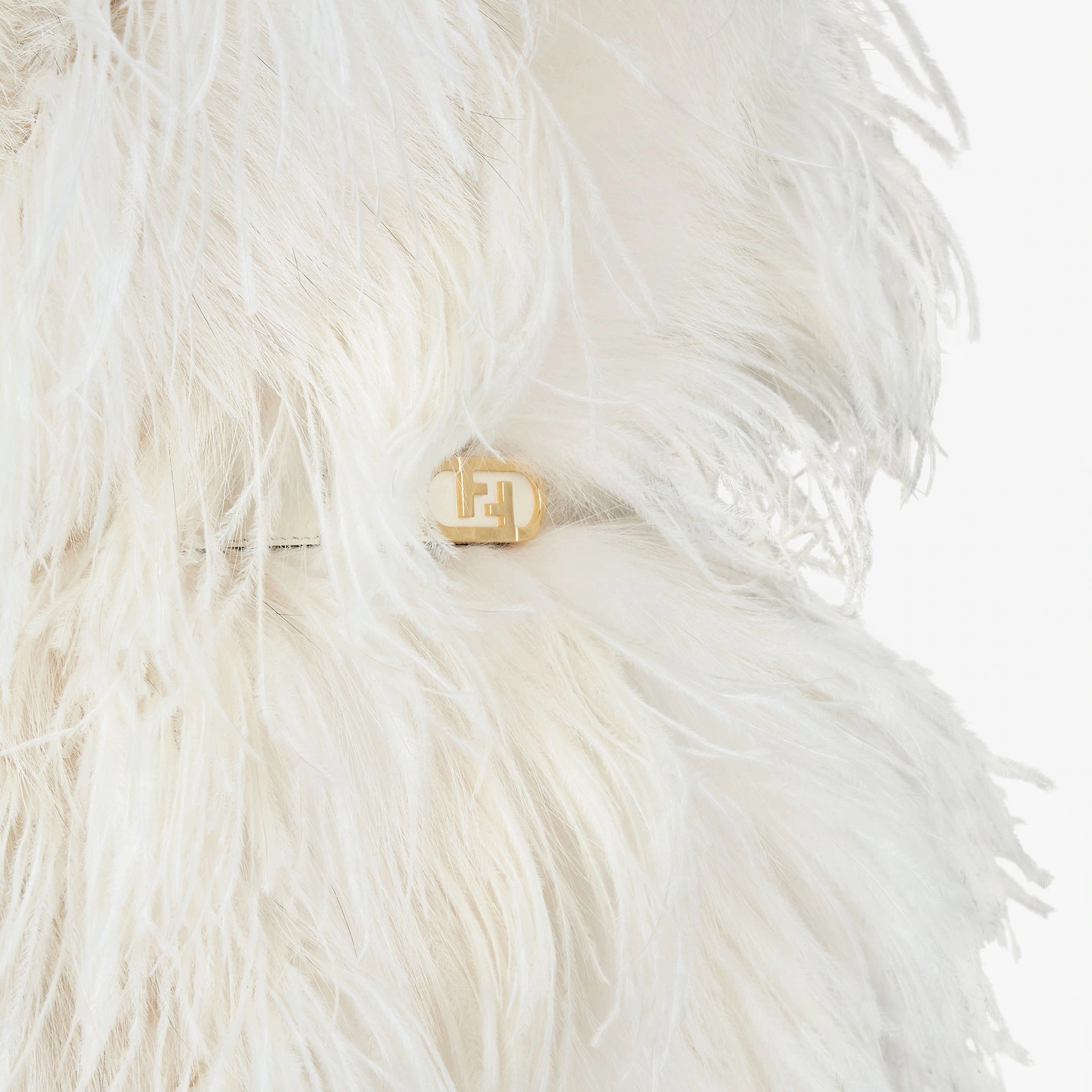 White fox-fur and feather gilet - 3