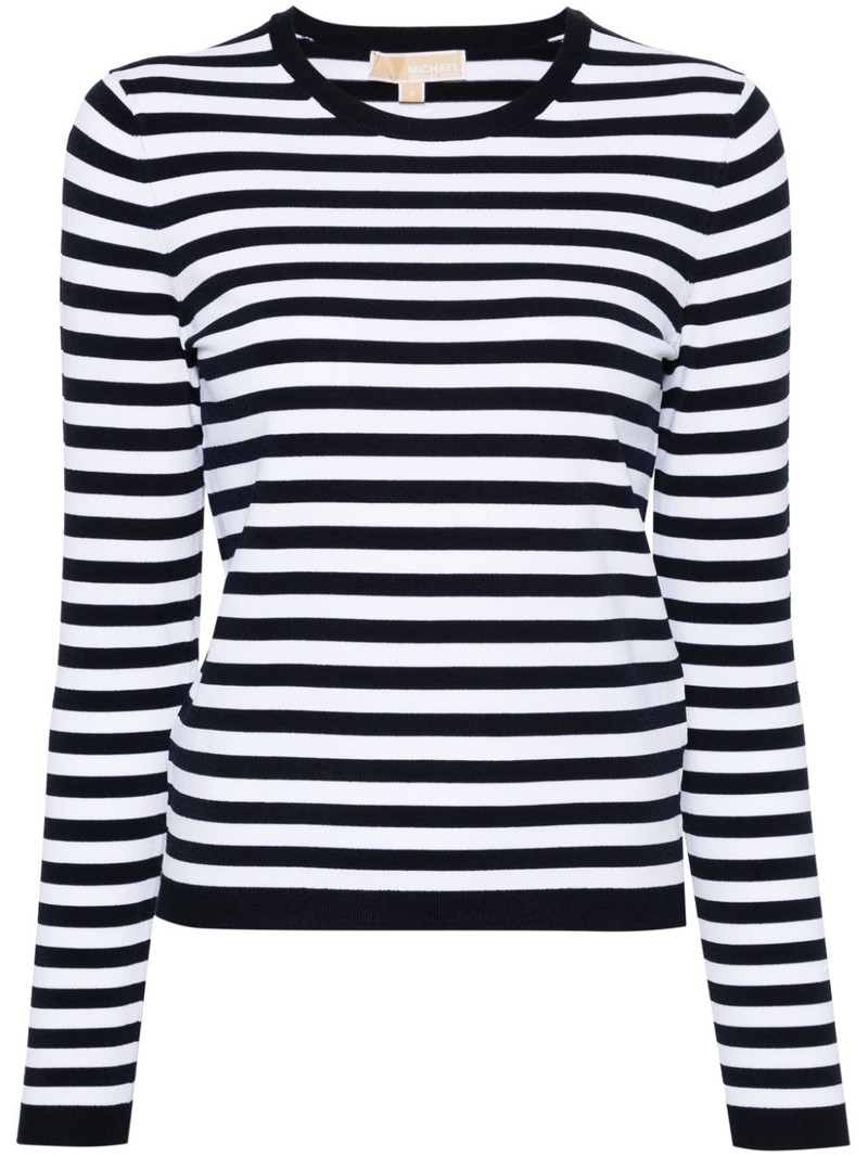 striped fine-knit jumper 1