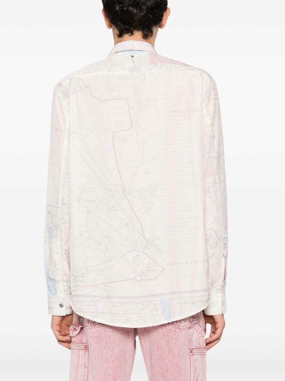 map-print shirt - 4