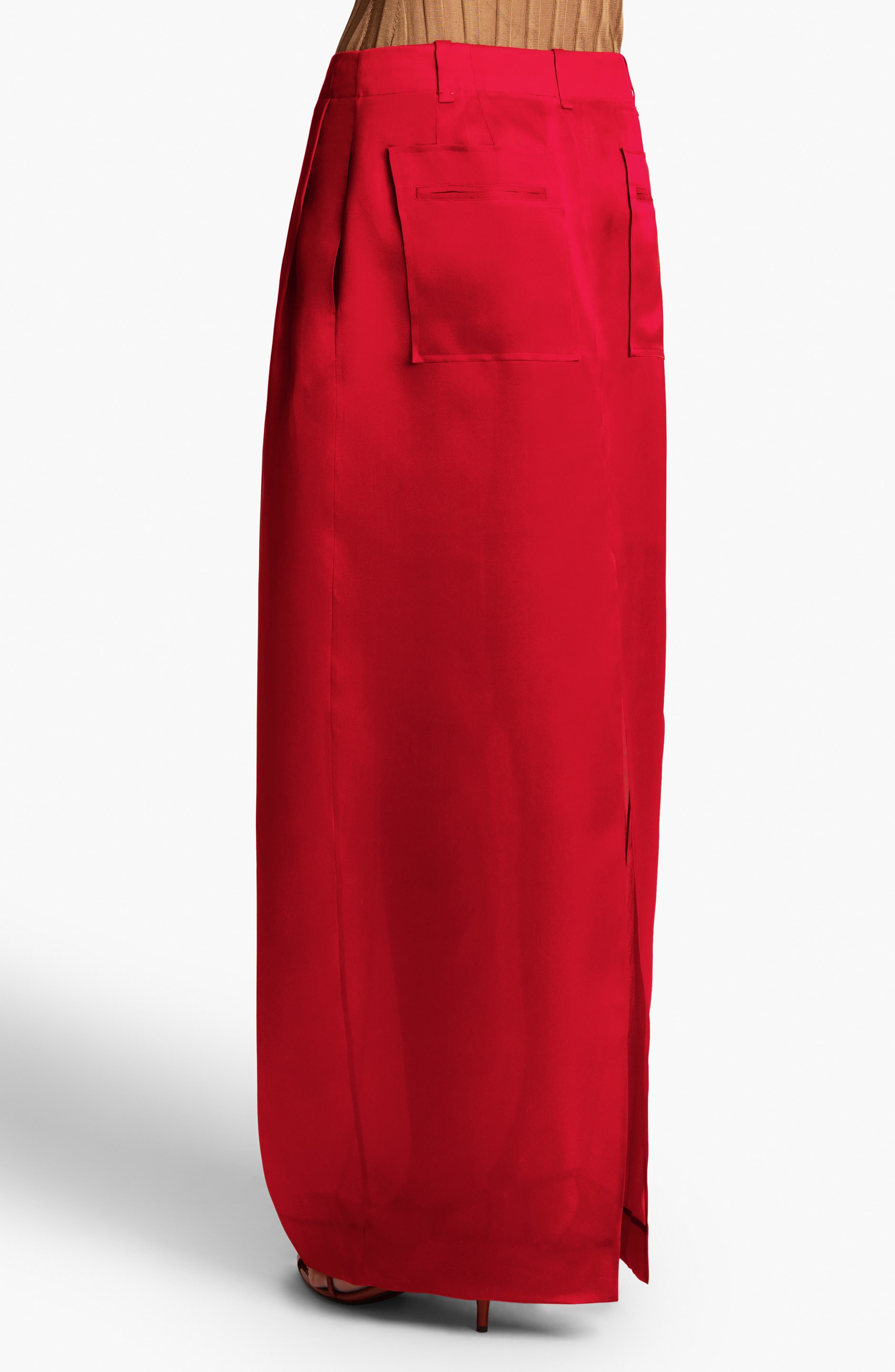 Khaite Lucian Pleated Silk Organza Maxi Skirt in Raspberry at Nordstrom - 2