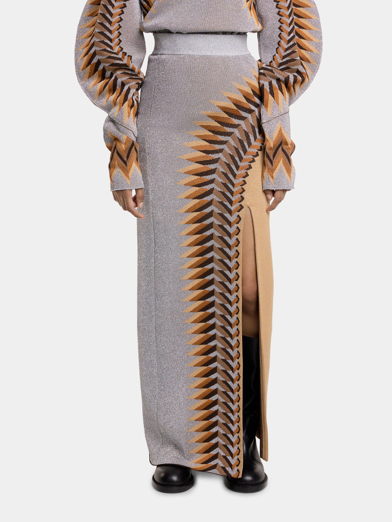 LONG LUREX JACQUARD SKIRT 3