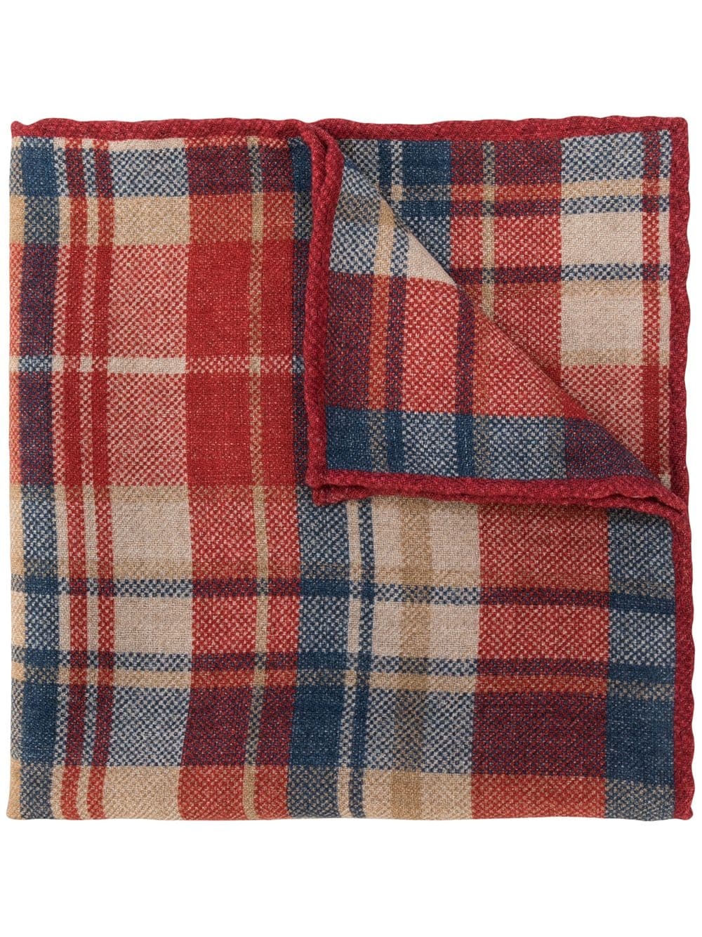 tartan pattern wool scarf - 1