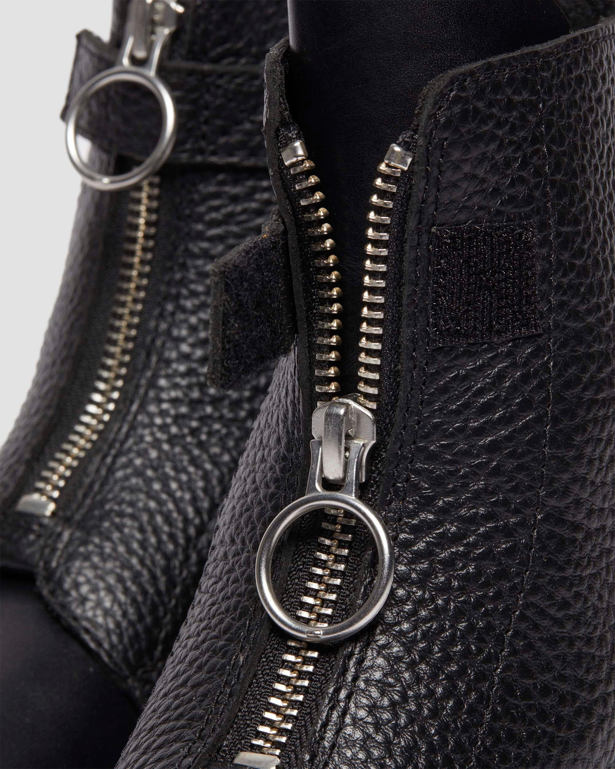 1460  Front Zip Leather Lace Up Boots - 7
