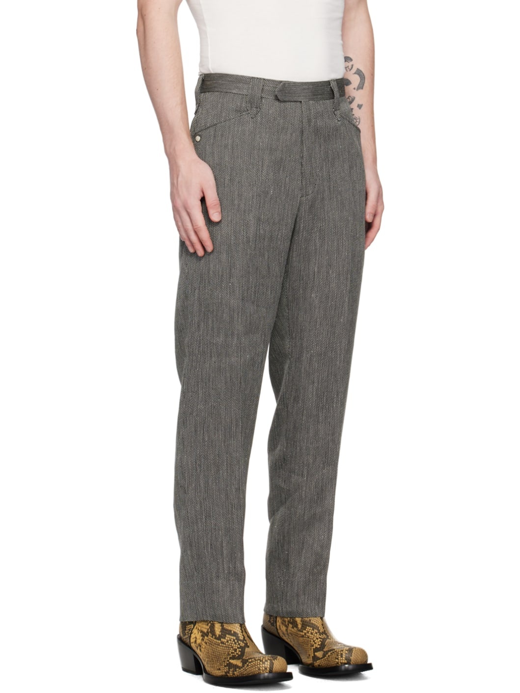 Black & White Western Trousers - 2