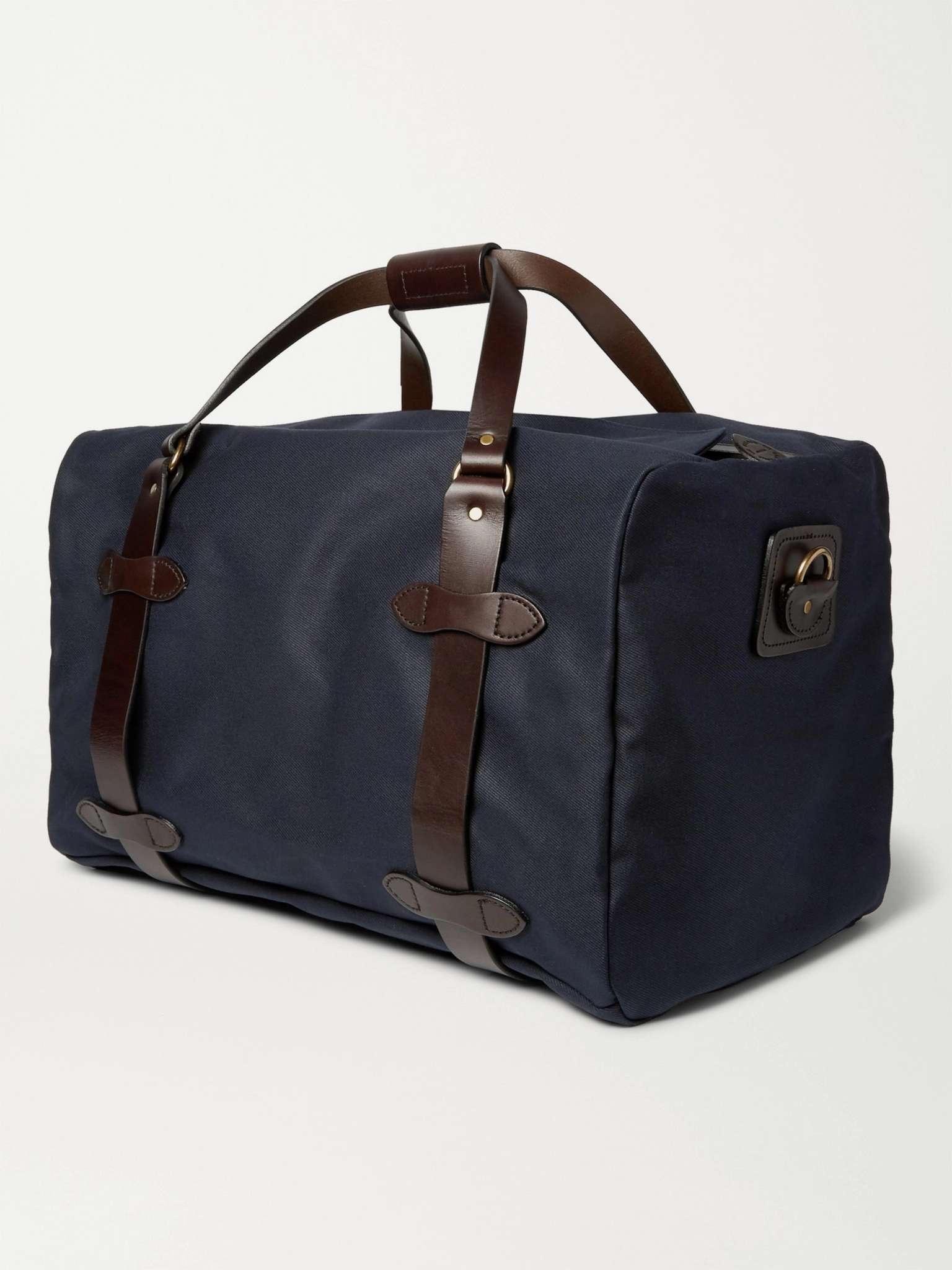 Leather-Trimmed Twill Duffle Bag - 4