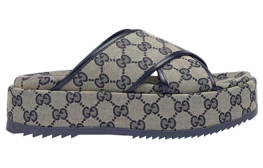 (WMNS) Gucci GG Platform Slide Sandal 'GG Motif - Beige Blue' 692842-H6320-4061 - 2