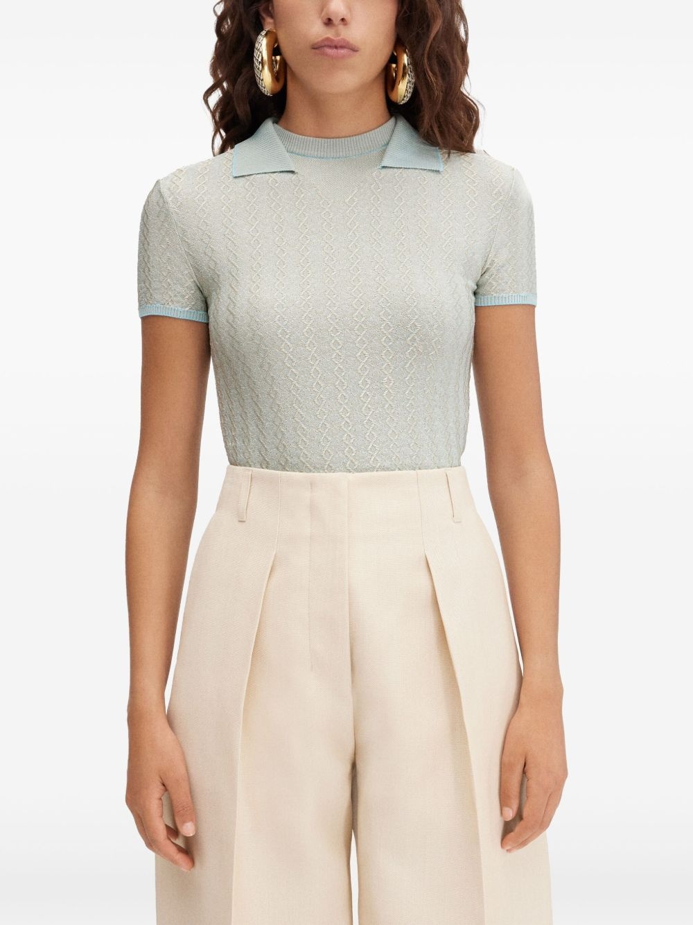 embroidered polo top - 5