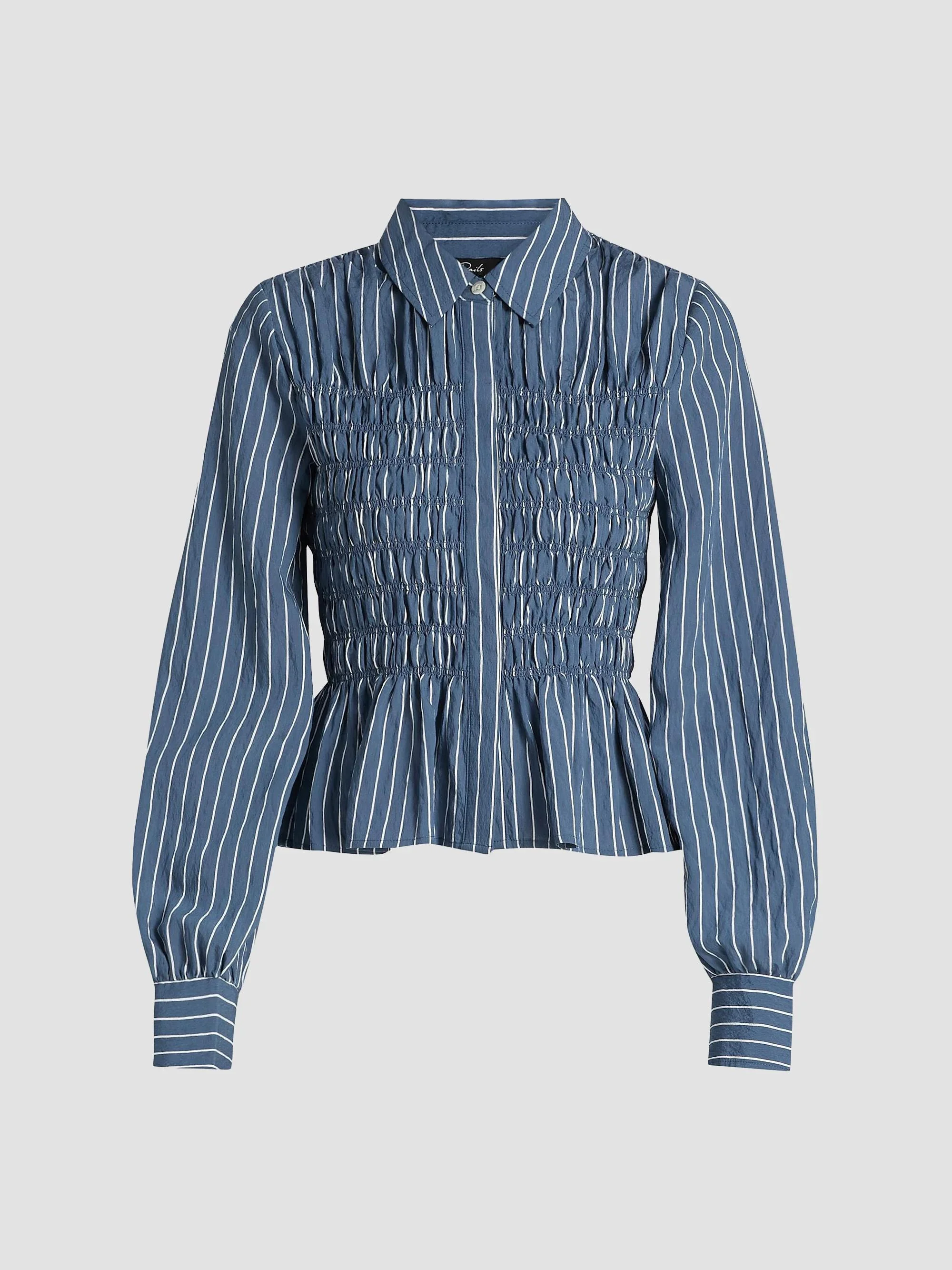Women's Bradshaw Striped Blouse - Washed Indigo Stripe - 1