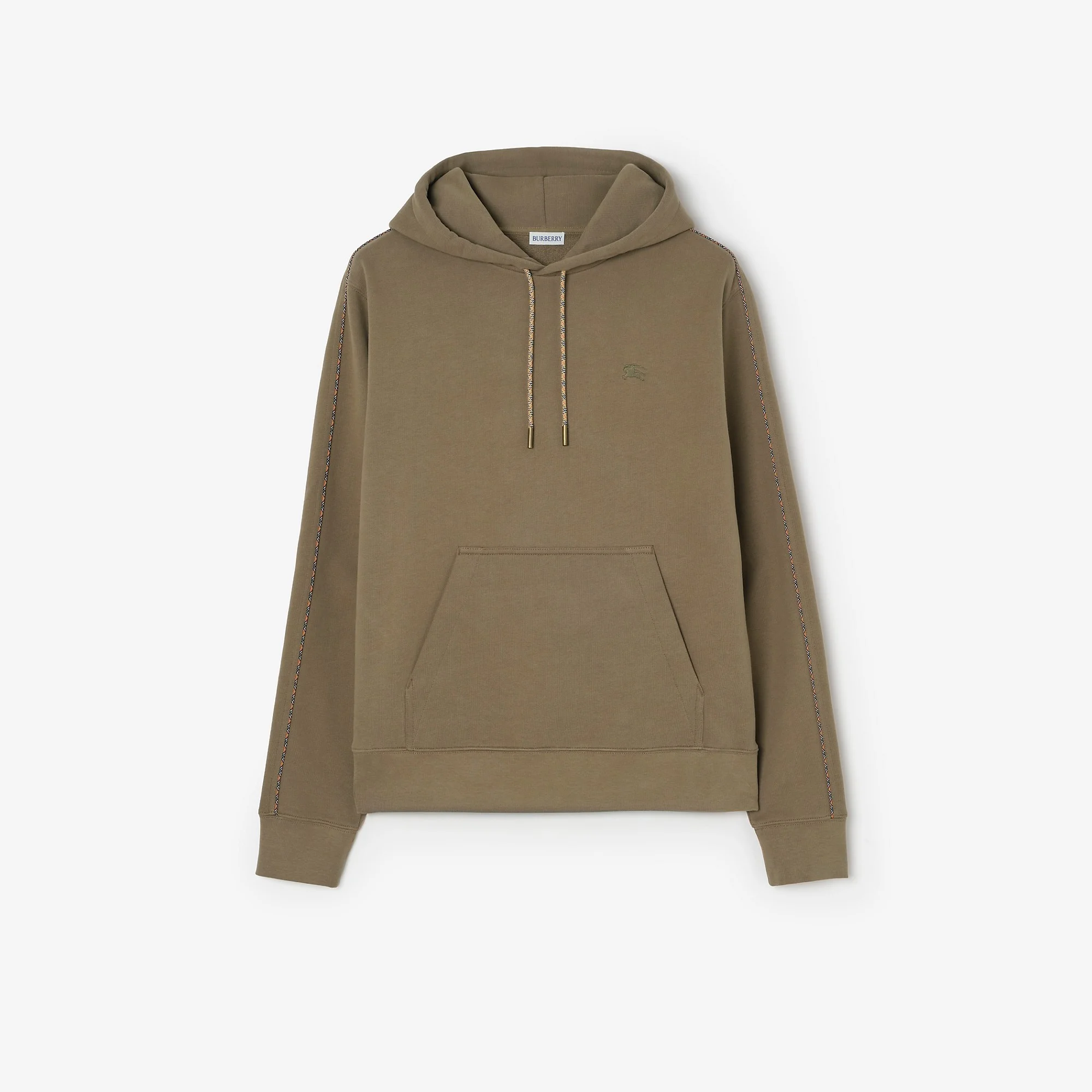 Check Piping Cotton Hoodie - 1