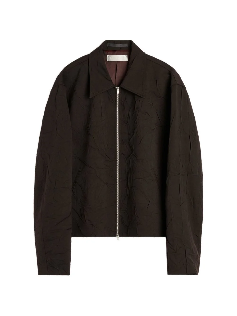 Mini crinkled wool shirt jacket - 1