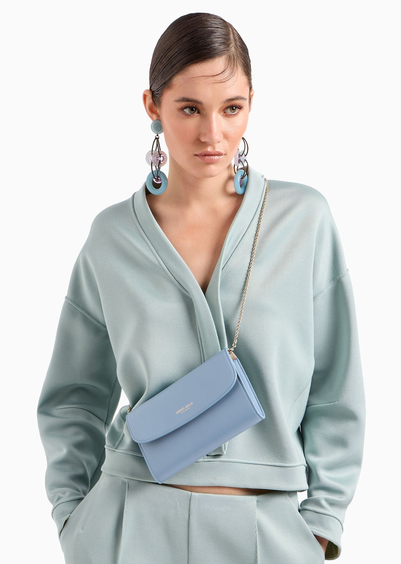 Glossy leather la Prima clutch bag - 10