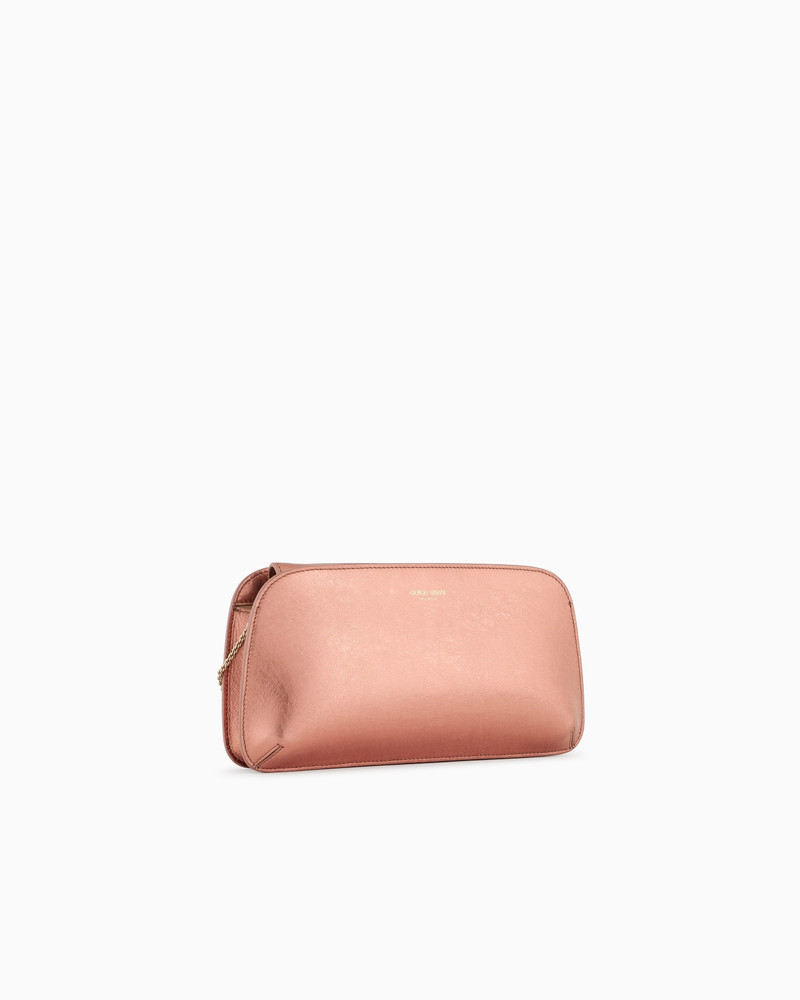 GIORGIO ARMANI LAMÉ LEATHER LA PRIMA HORIZONTAL CLUTCH BAG outlook