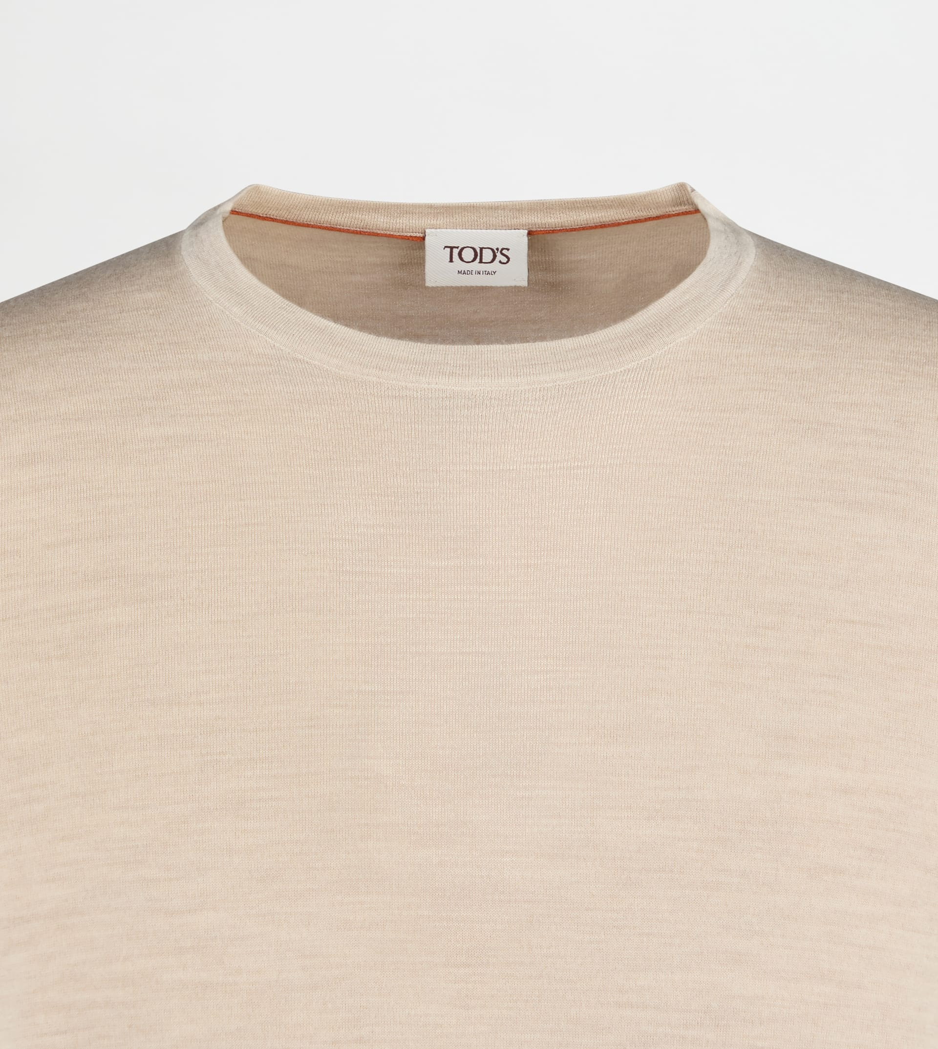 ROUND-NECK PULLOVER IN T15 WOOL - BEIGE - 2