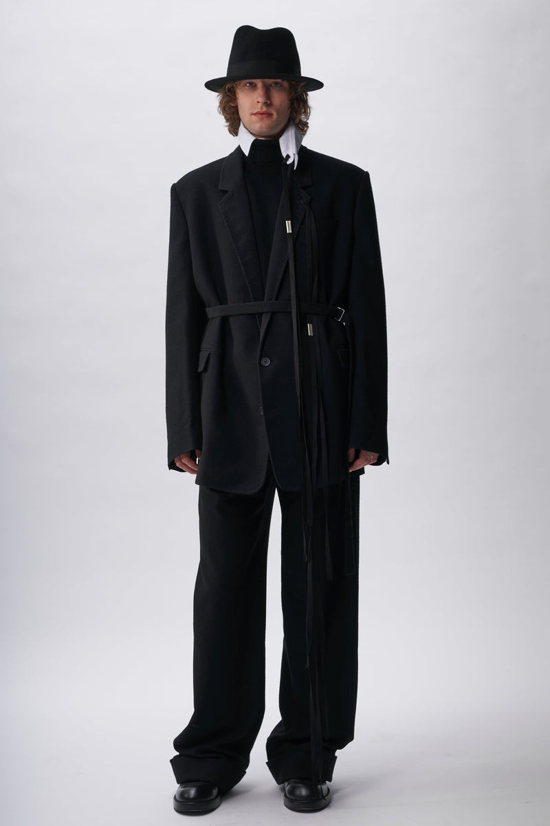 Vic Slouchy Jacket Brushed Wool Light Black 4