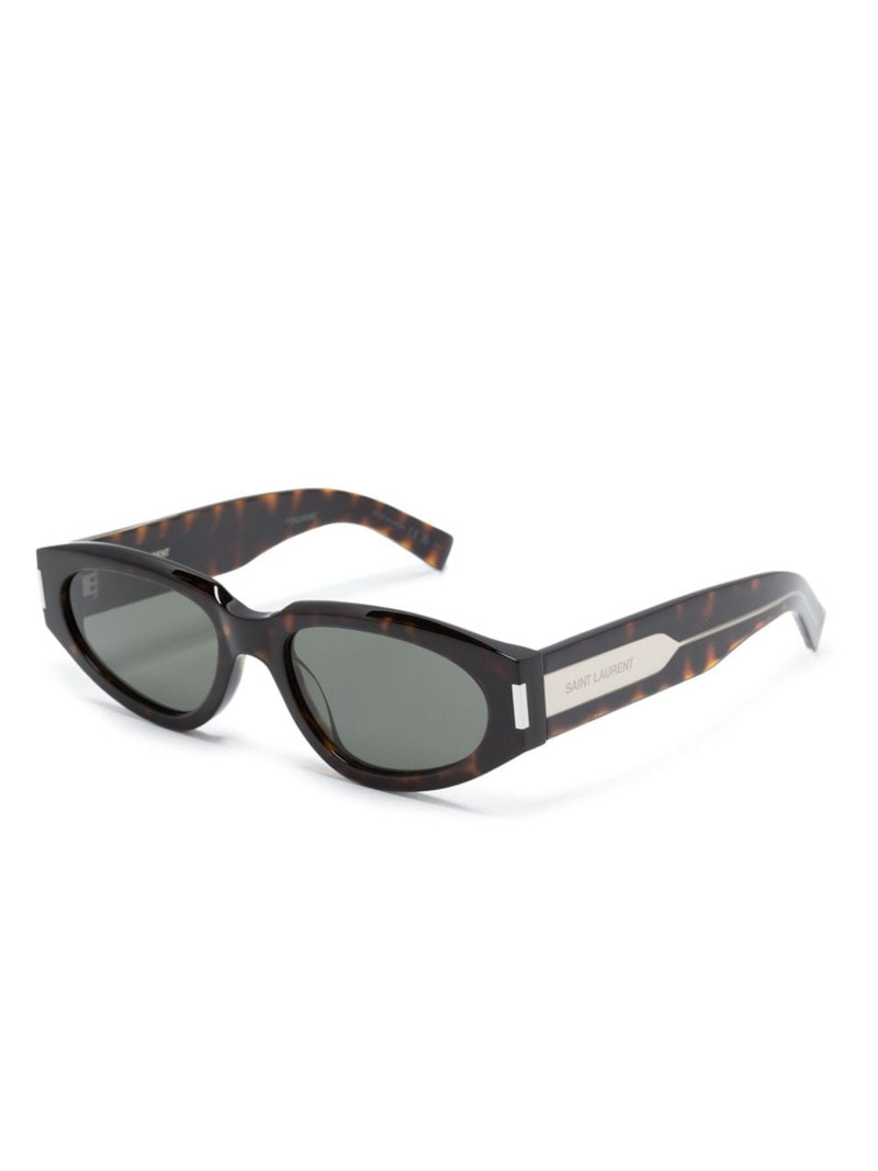 SAINT LAURENT tortoiseshell-effect oval-frame sunglasses outlook
