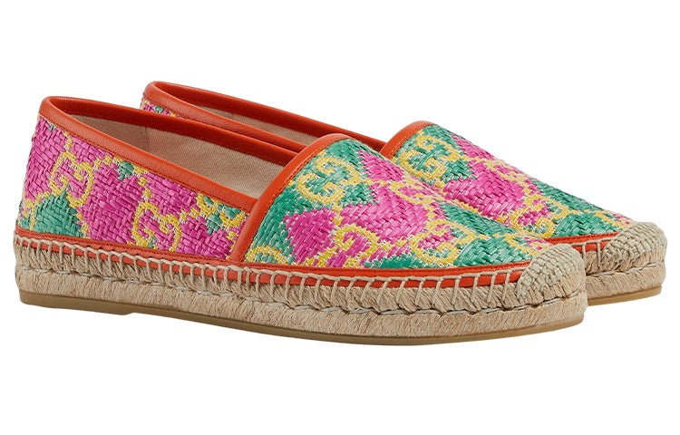 (WMNS) Gucci GG Espadrille Herringbone Straw Leather 'Multicolour' 703613-UYG10-8360 - 2