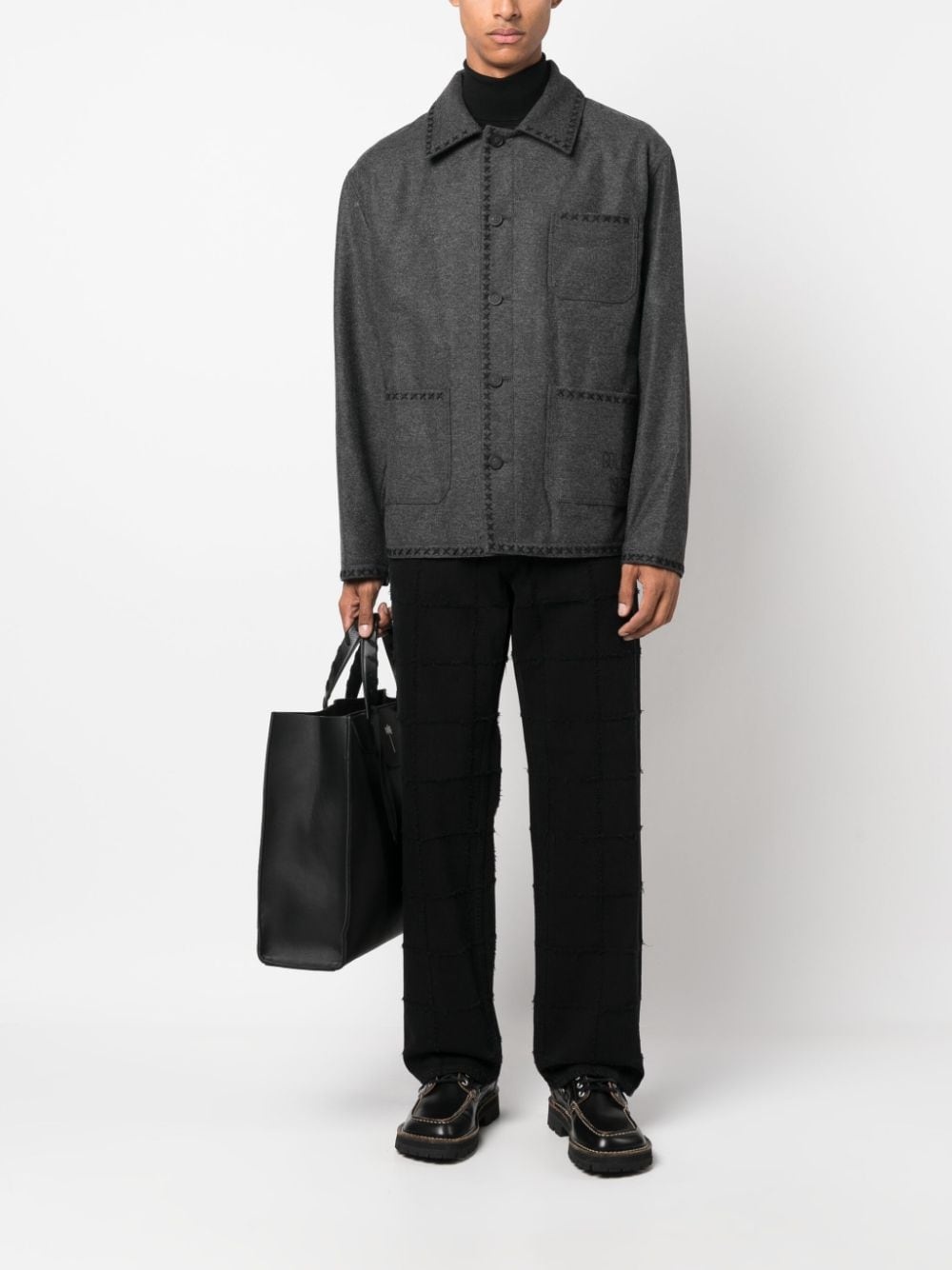 embroidered wool jacket - 2