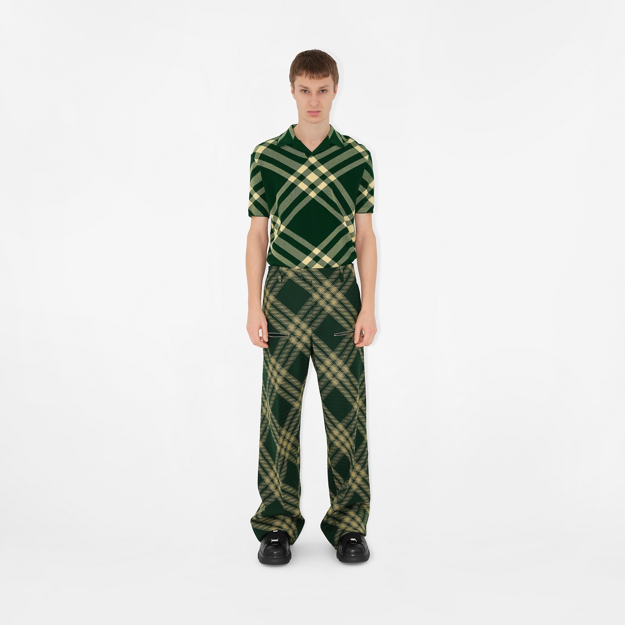 Check Wool Blend Polo Shirt - 2