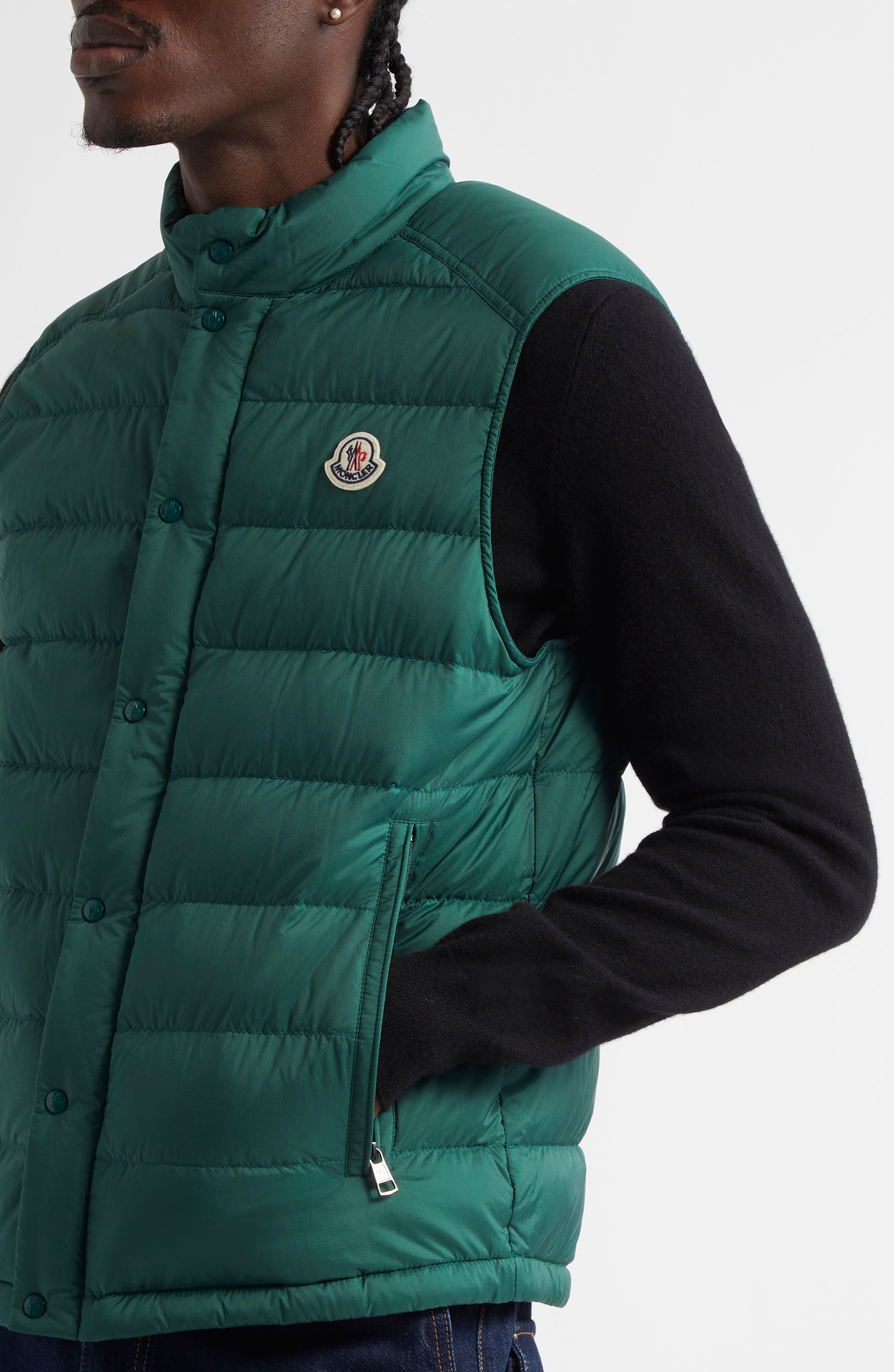 Moncler Barthe Down Puffer Vest in Bistro Green at Nordstrom - 4