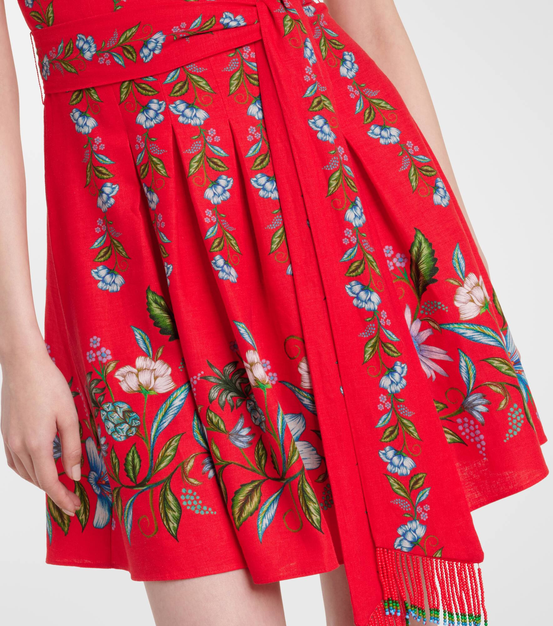 Sweet Bloom Bouquet linen-blend minidress - 5