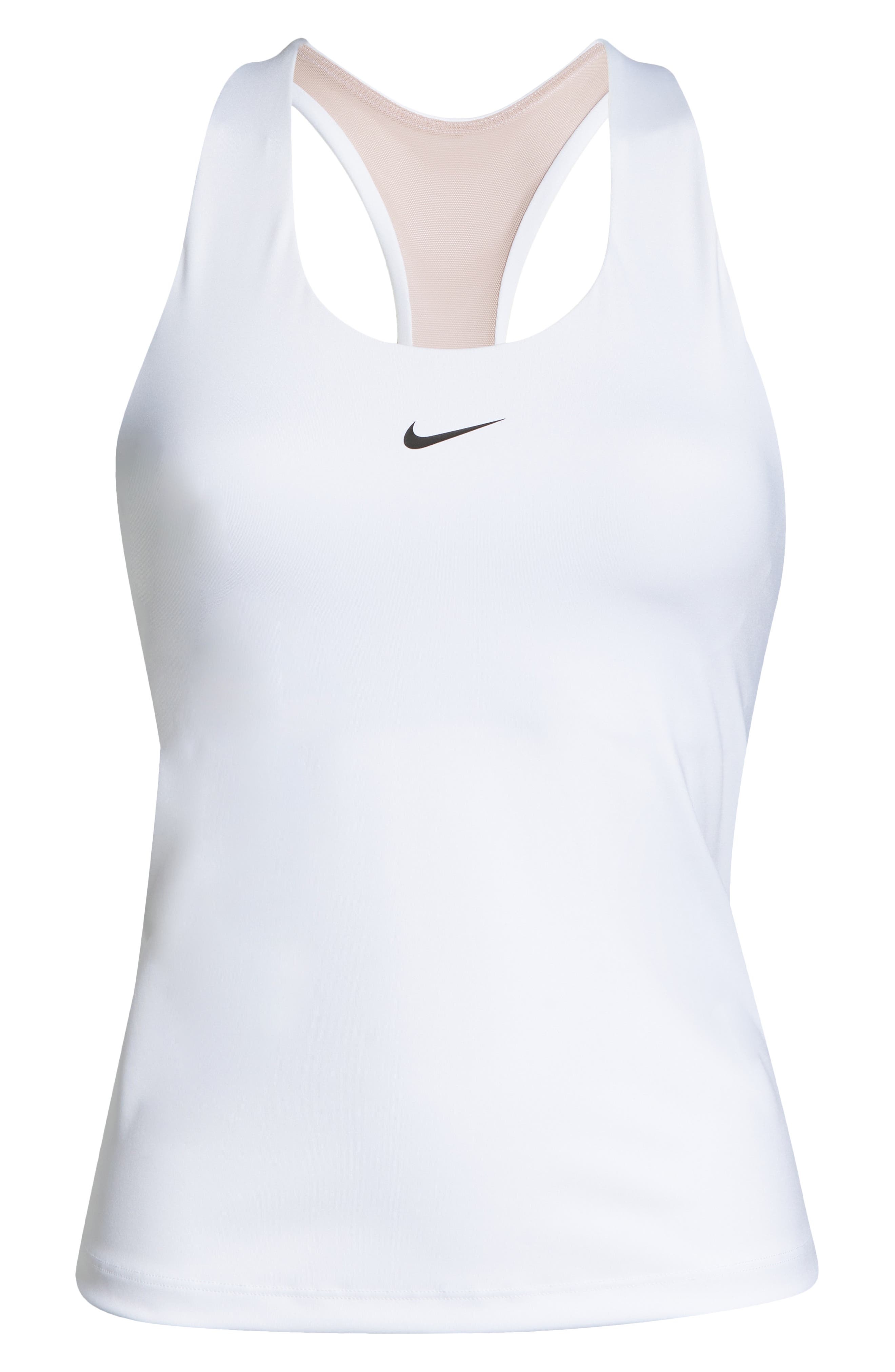 Nike Dri-FIT Swoosh Bra Racerback Tank in 100 White/black at Nordstrom - 5