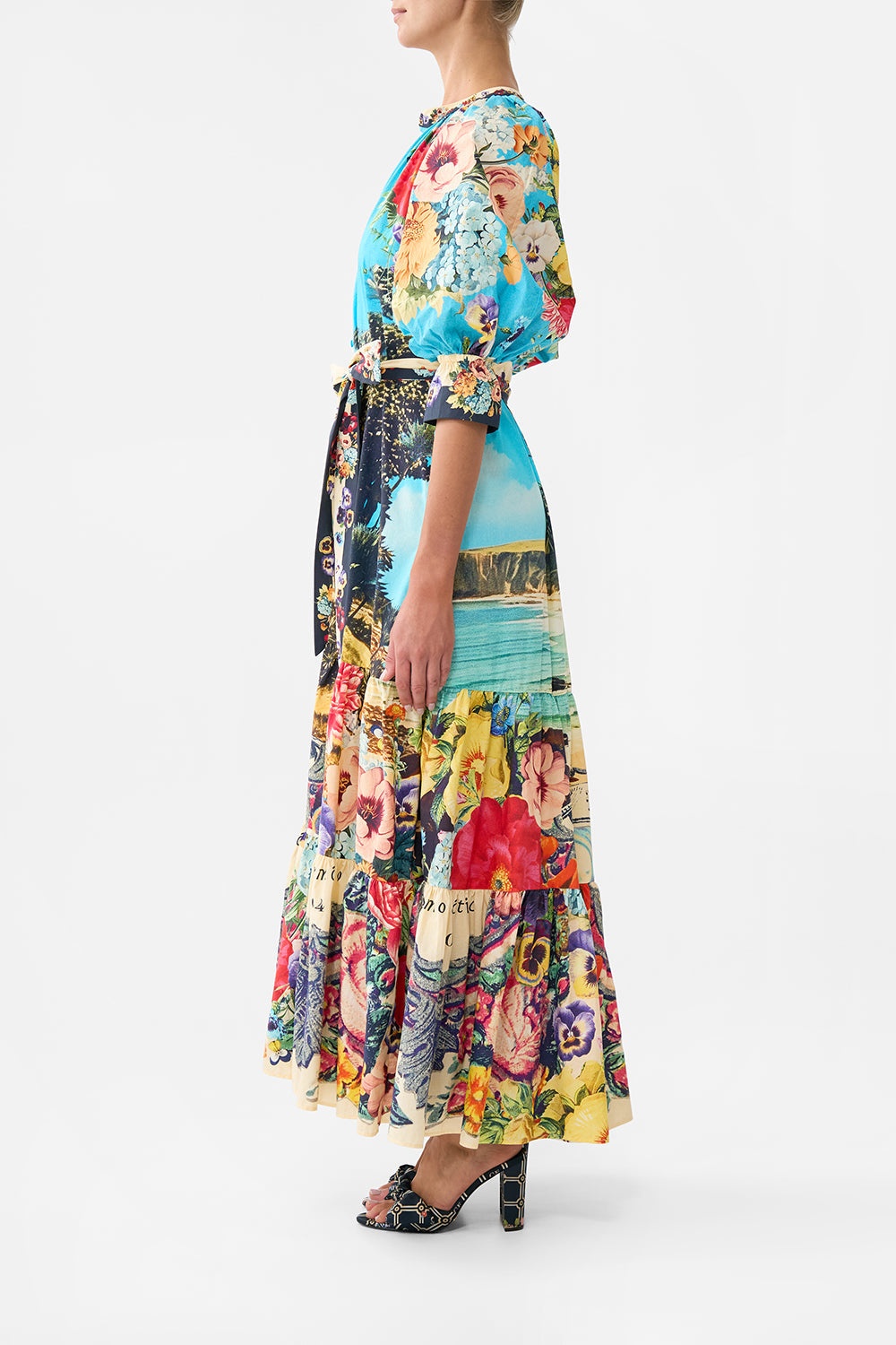 TIERED SHIRT DRESS WITH SHORT SLEEVE - 4