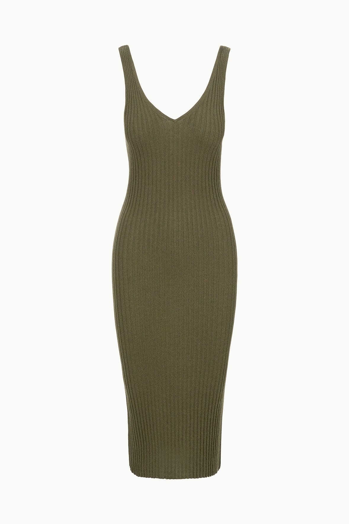 STAUD DANA CASHMERE DRESS DARK OLIVE - 1