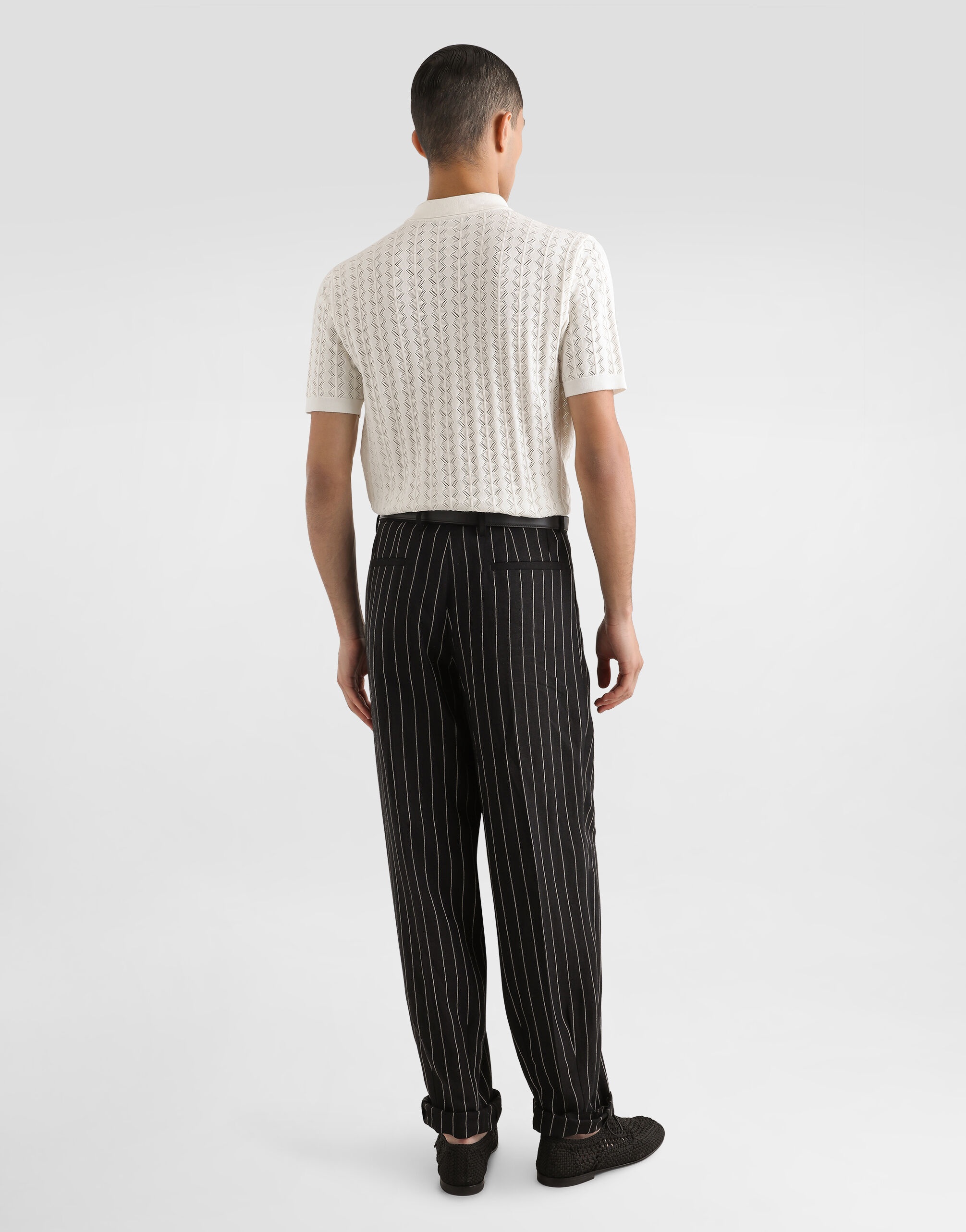 Short-sleeved cotton openwork shirt - 3