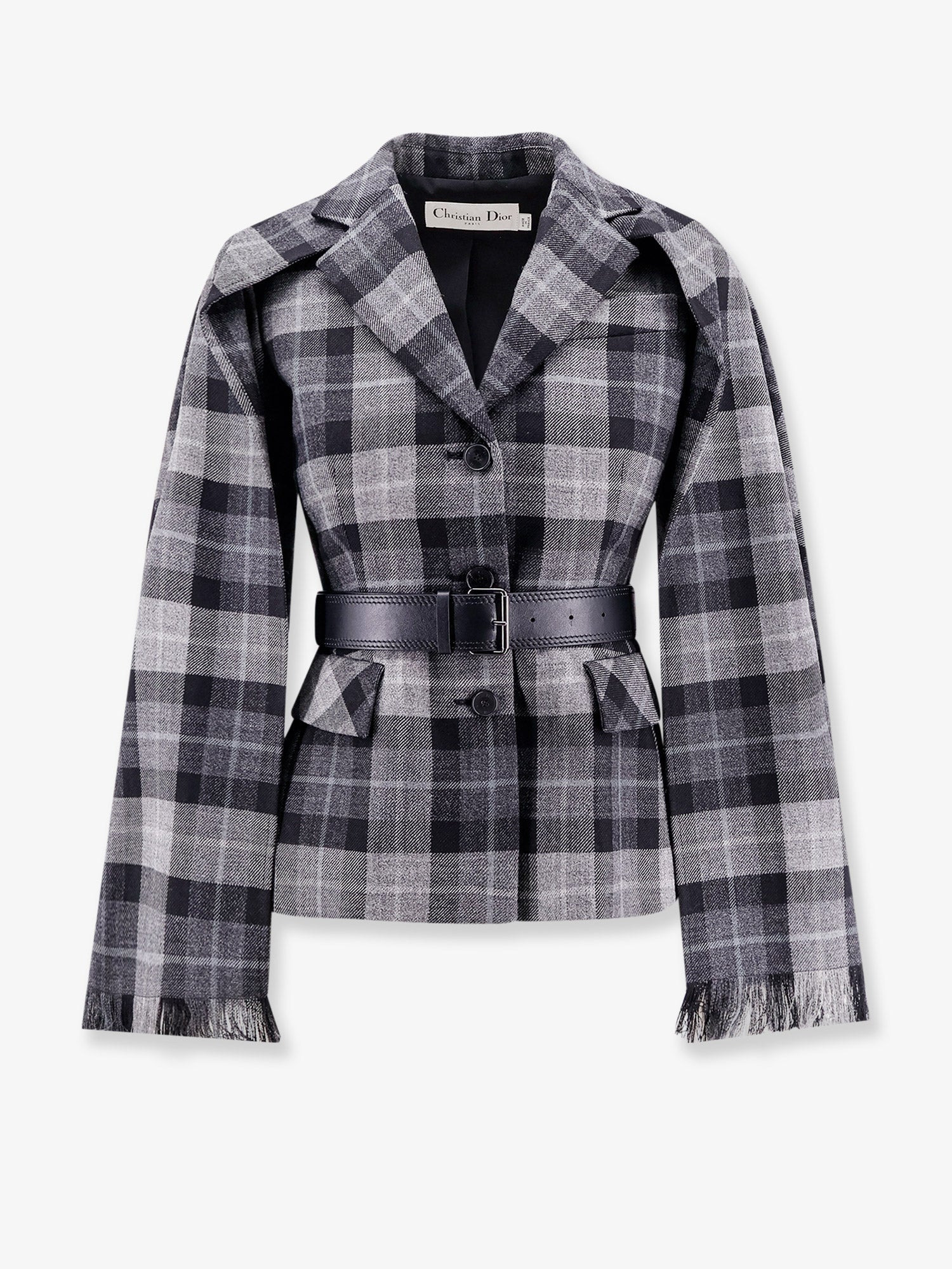 Dior Madras Blazer With Belt And Removable Scarf - 1