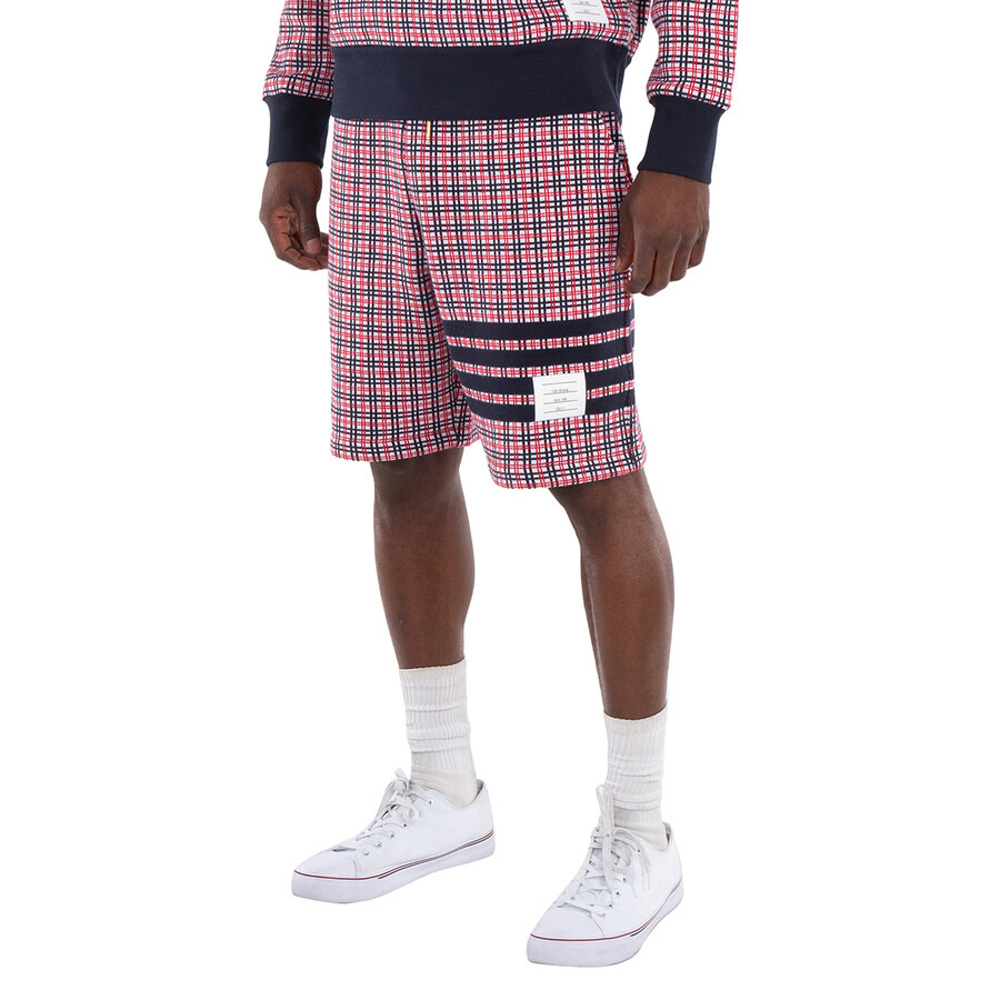 Thom Browne Cotton Check Jacquard 4-Bar Sweatshorts - 4