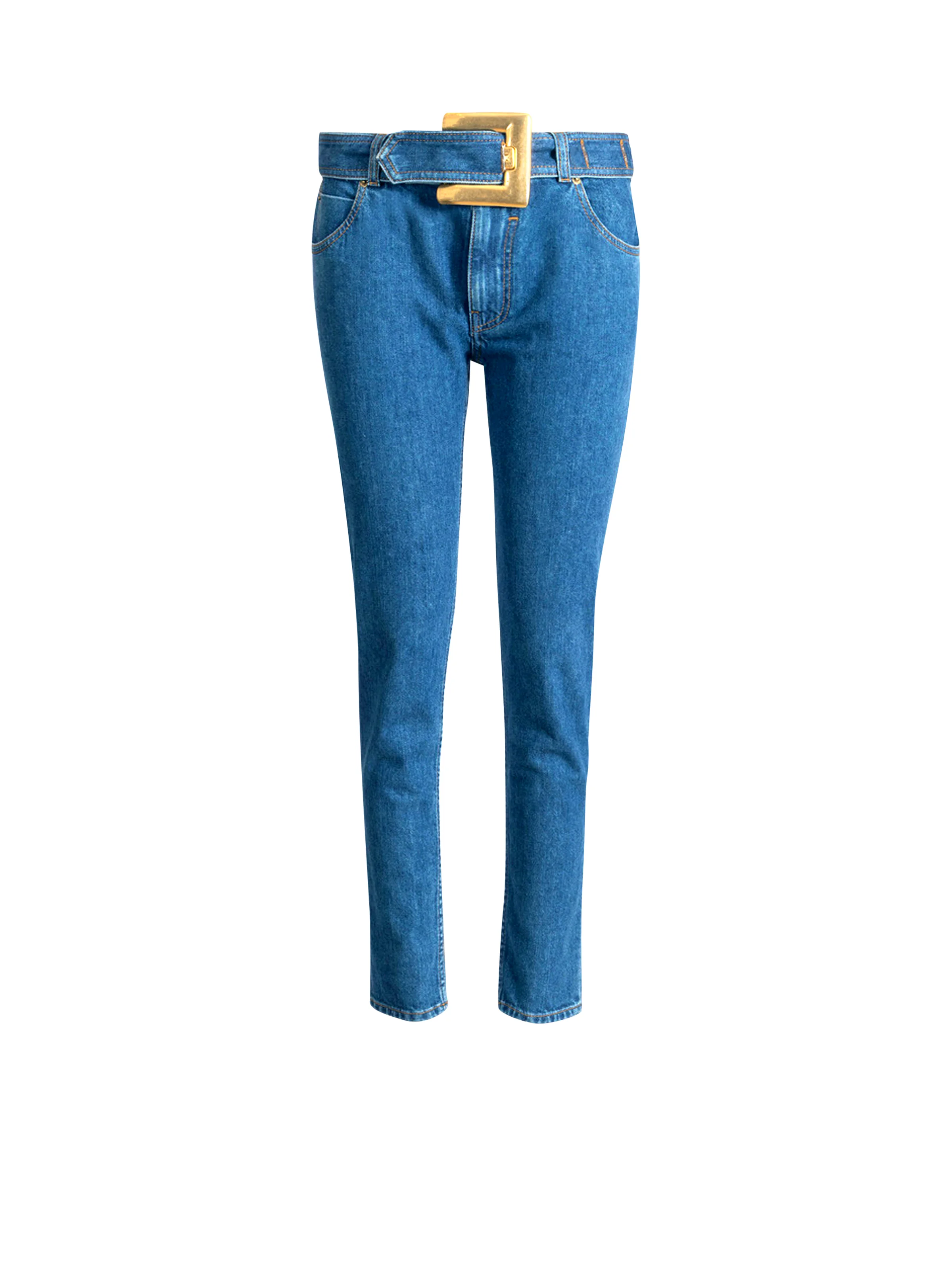 Belted denim jeans - 1