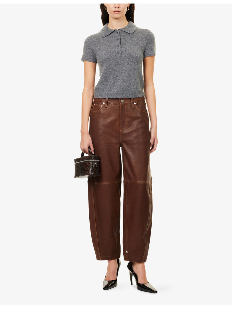 SIMKHAI Twila Short-Sleeve Cashmere Polo Jumper outlook