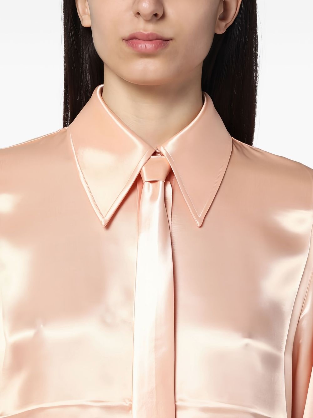 satin tie-neck shirt - 4