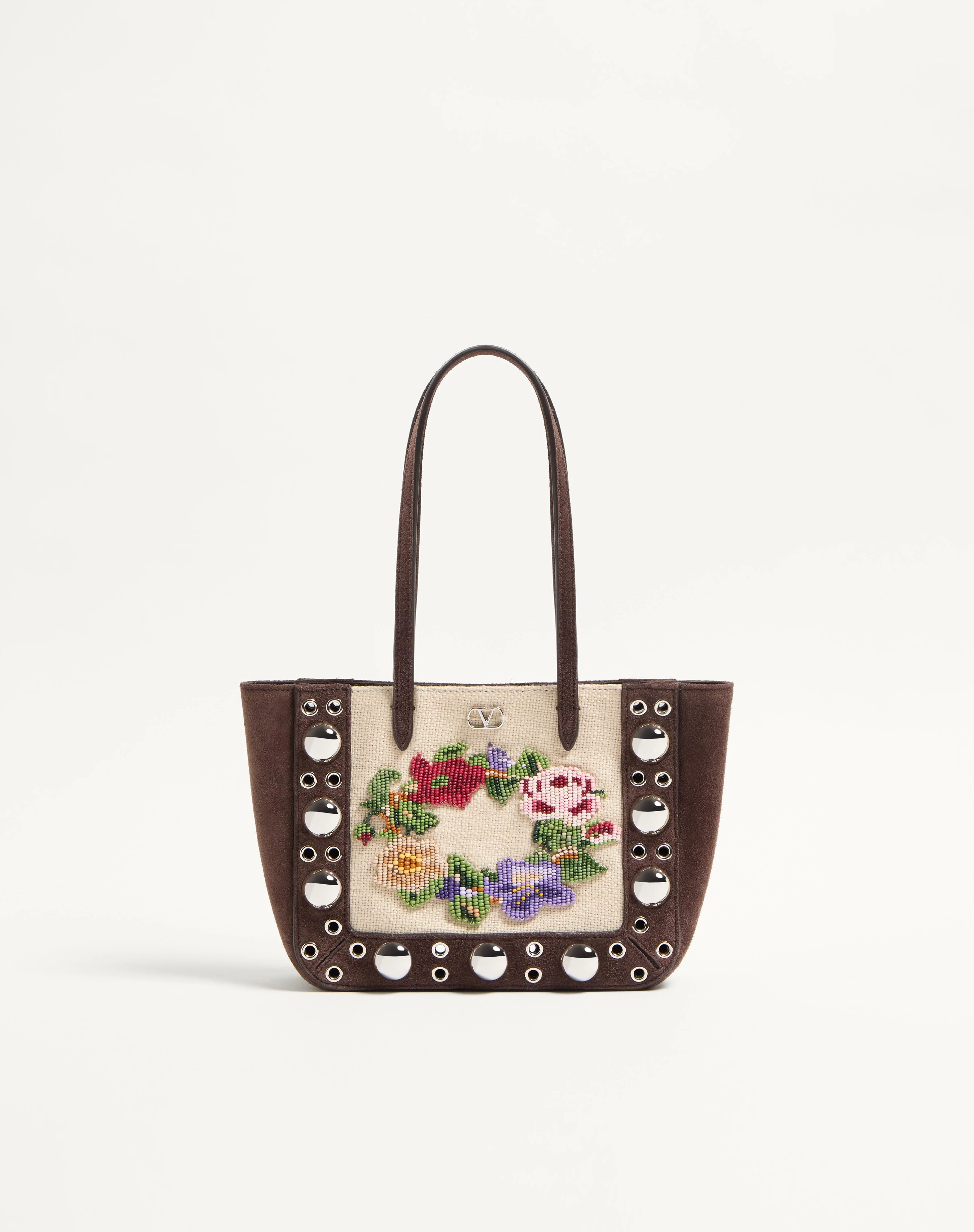 VALENTINO GARAVANI NELLCÔTE MINI EMBROIDERED SHOPPING BAG - 1