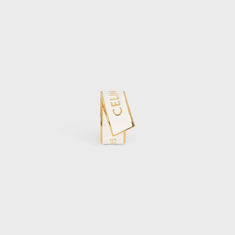 CELINE RIBBON RING IN ENAMEL AND BRASS WITH GOLD FINISH 4