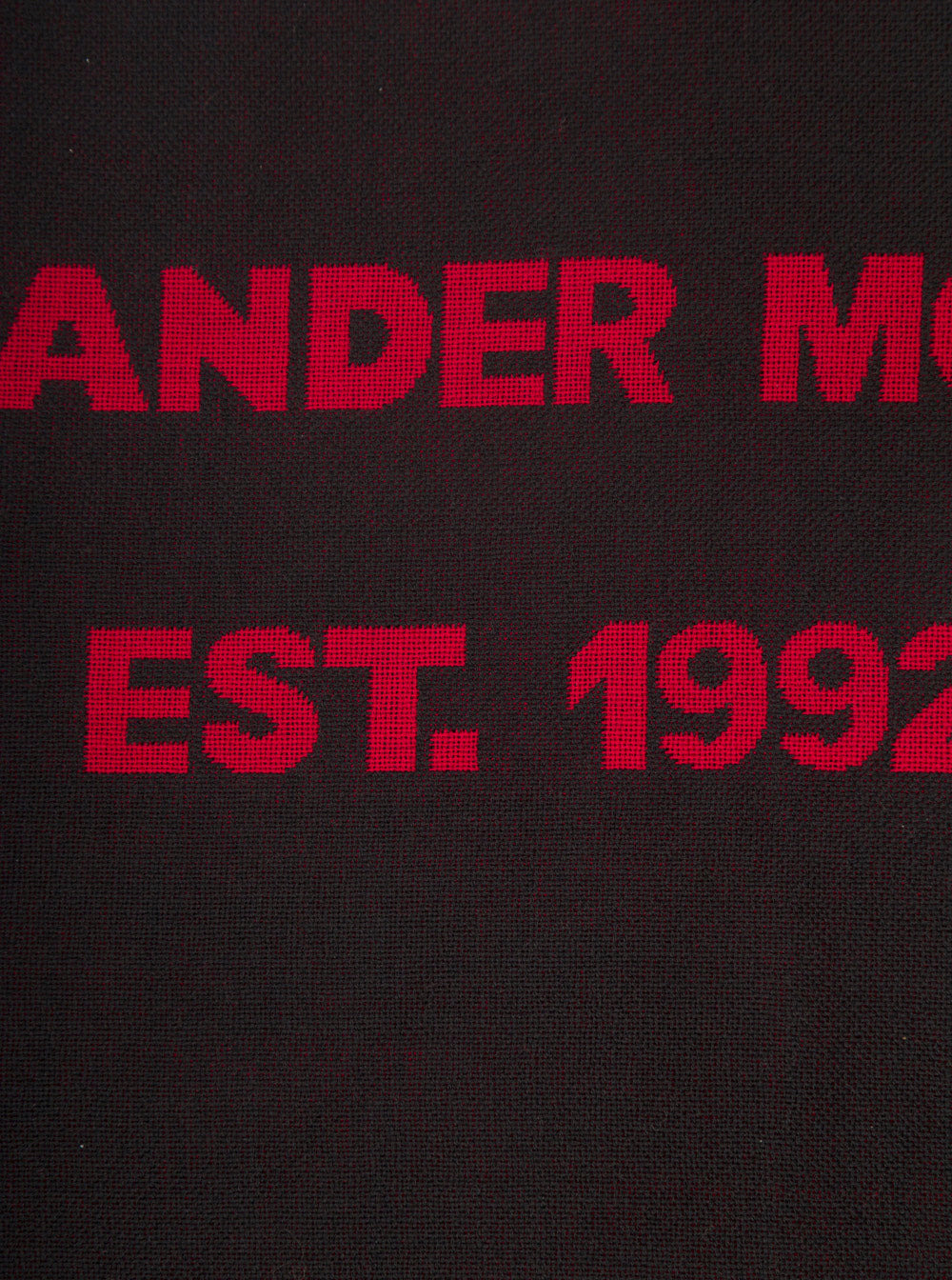 Alexander Mcqueen Men Red And Black Scarf With Jacquard Logo In Wool Man - 3