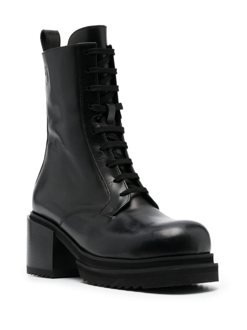 70mm leather combat boots - 2