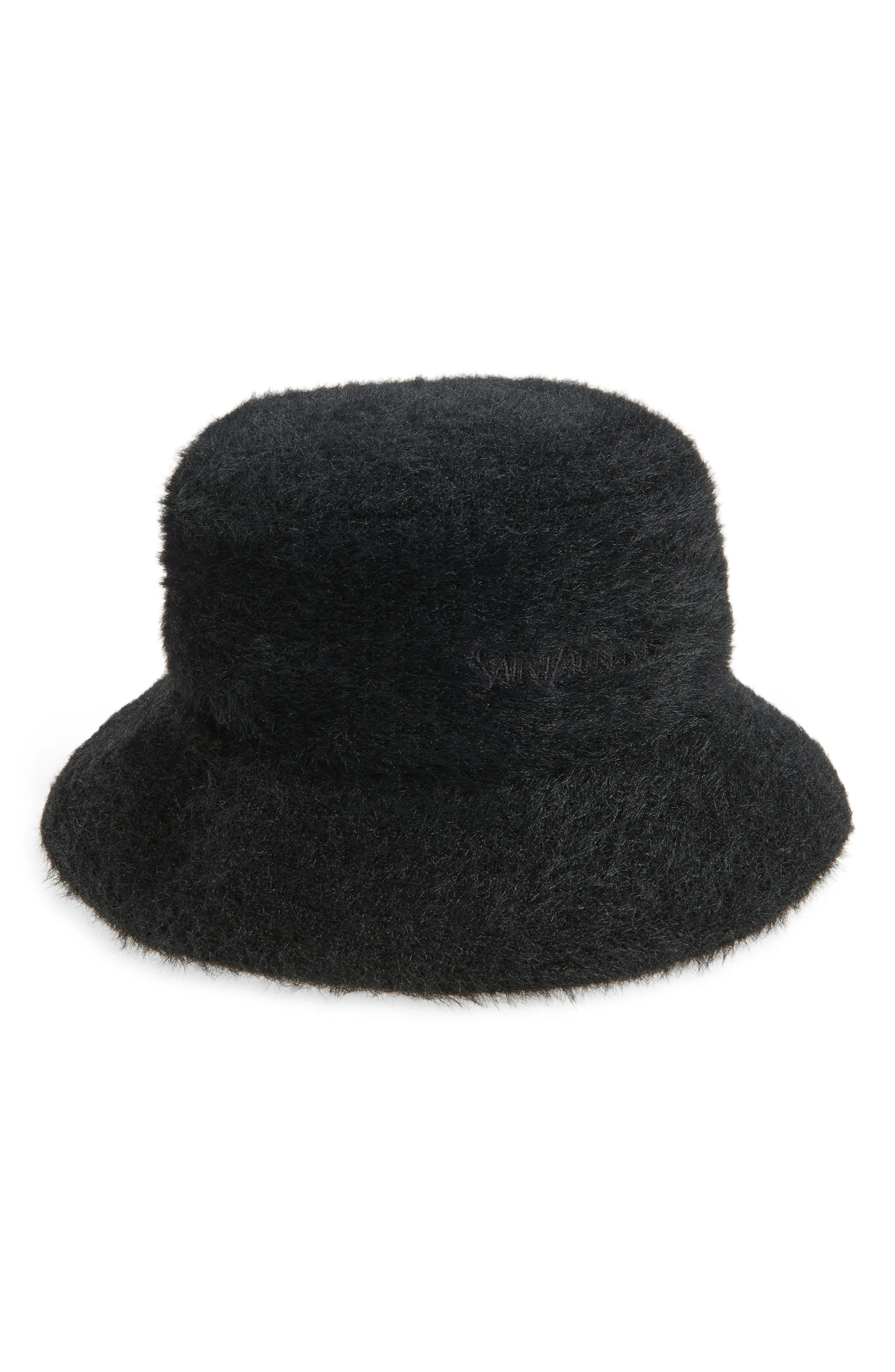 Saint Laurent Fluffy Bucket Hat in Black at Nordstrom - 1