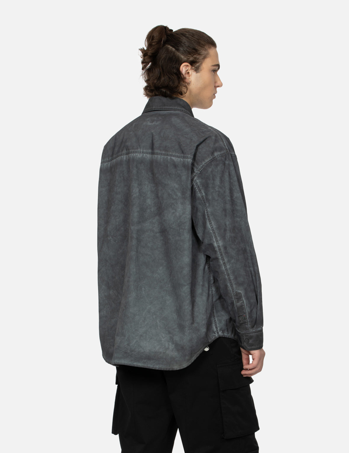 WASHED SEAGULL EMBROIDERY LOOSE FIT SHIRT - 6