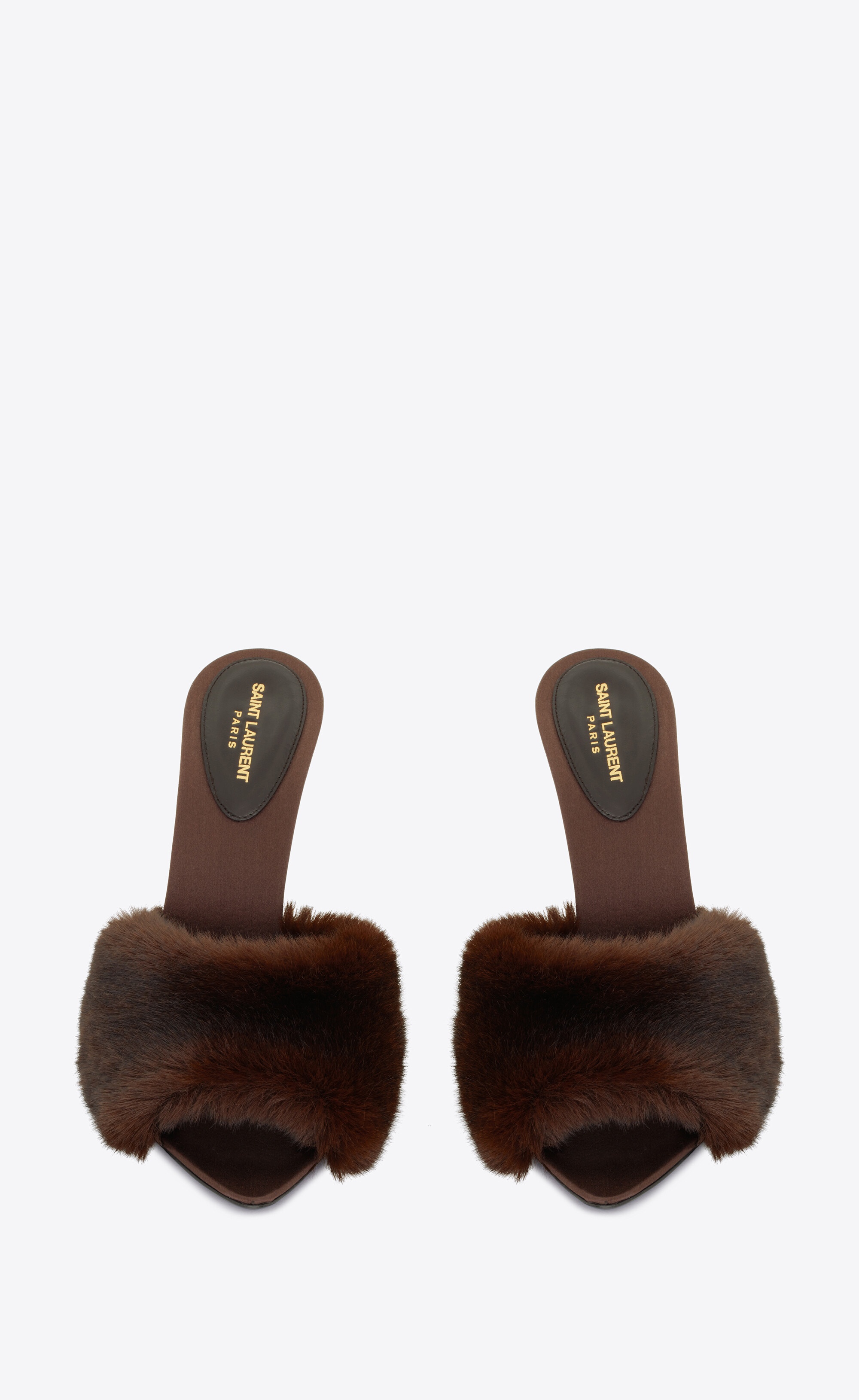 la 16 heeled mules in animal free-fur and smooth leather - 2