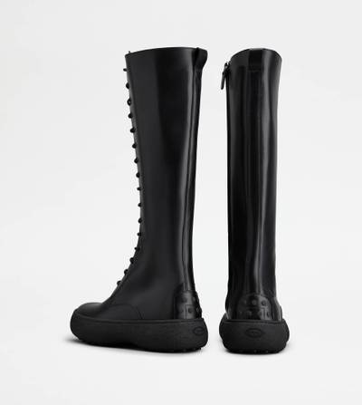 Tod's TOD'S W. G. LACE-UP BOOTS IN LEATHER - BLACK outlook